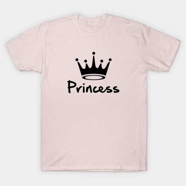 Girl Princess text print with crown T-Shirt by BeckyS23